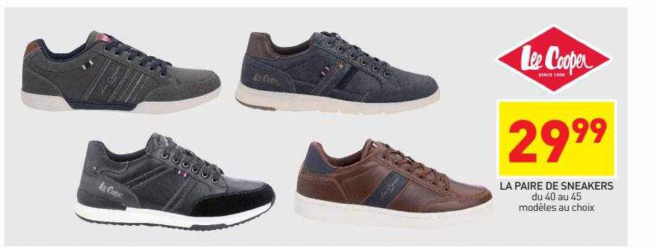 la paire de sneakers lee cooper