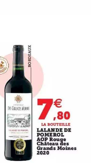 lalande de pomerol aop rouge château des grands moines 2020
