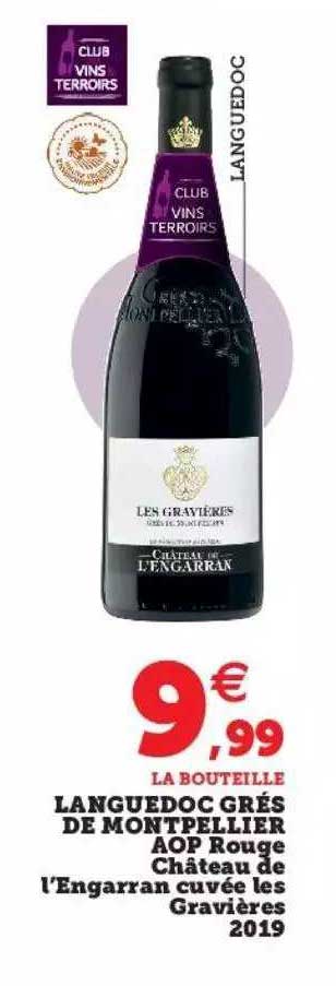 languedoc grés de montpellier aop rouge château de l'engarran cuvée les gravières 2019