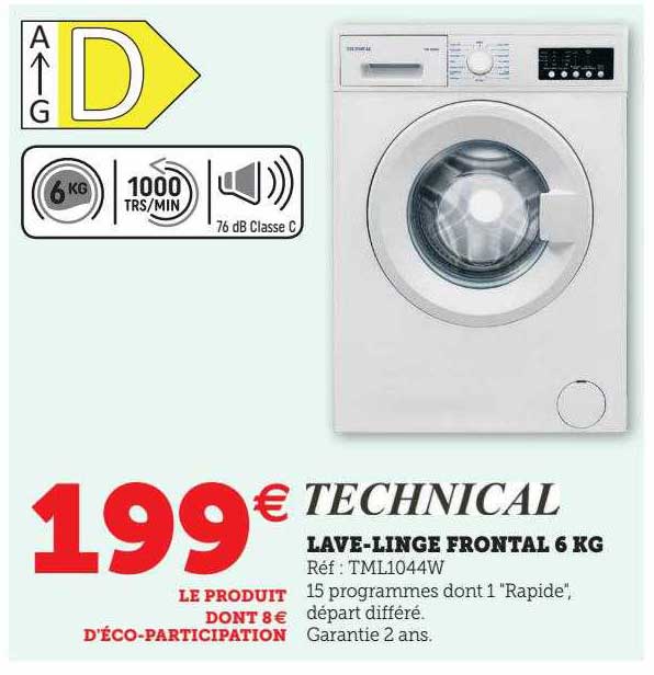 Lave-linge Frontal 6 Kg Technical