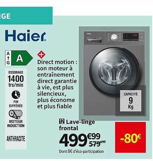 lave-linge frontal haier