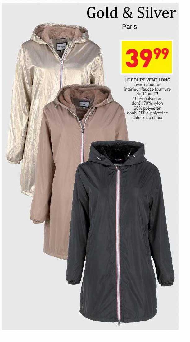 le coupe vent long gold & silver