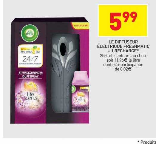 le diffuseur électrique freshmatic + 1 recharge air wick
