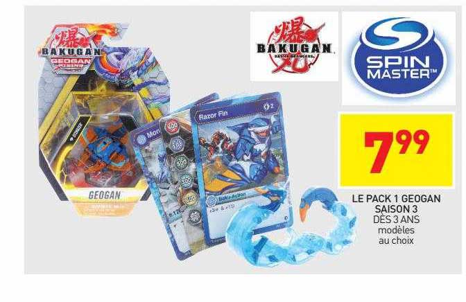 le pack 1 geogan saison 3 bakugan, spin master