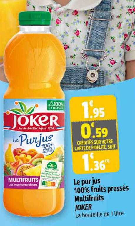 le pur jus 100% fruites pressés multifruits joker