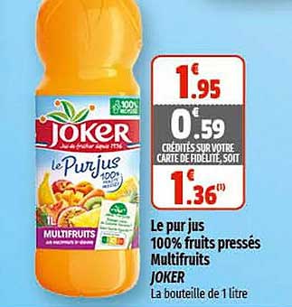le pur jus 100% fruits pressés multi fruits joker