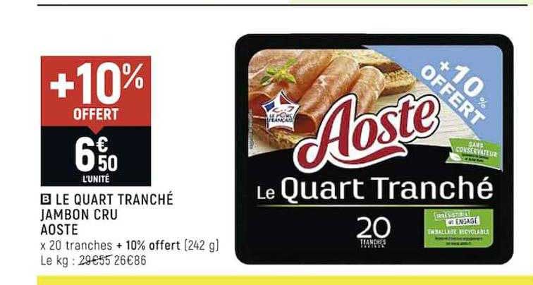Le Quart Tranché Jambon Cru Aoste