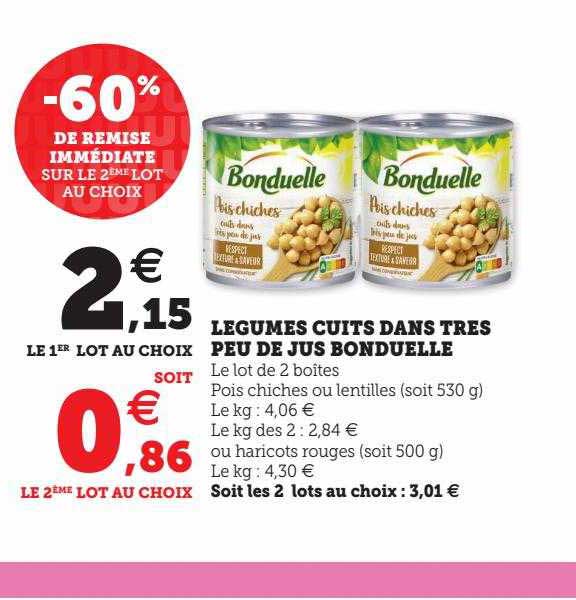 légumes cuits dans très peu de jsu bonduelle