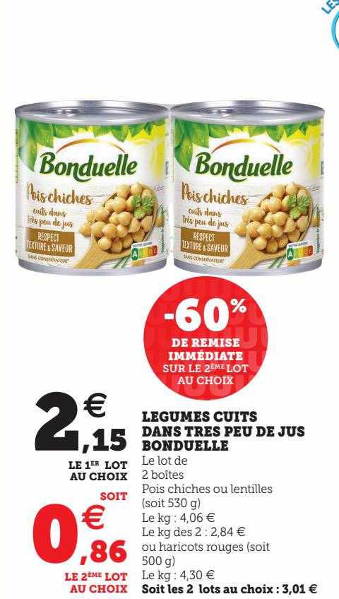 légumes cuits dans très peu de jus bonduelle