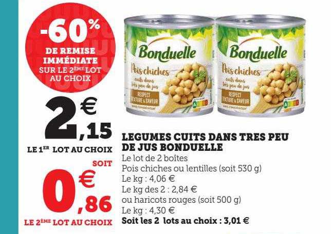 légumes cuits dans très peu de jus bonduelle