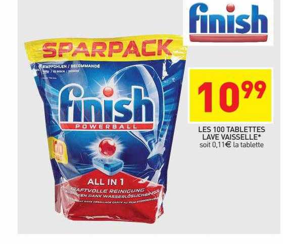 les 100 tablettes lave vaisselle finish