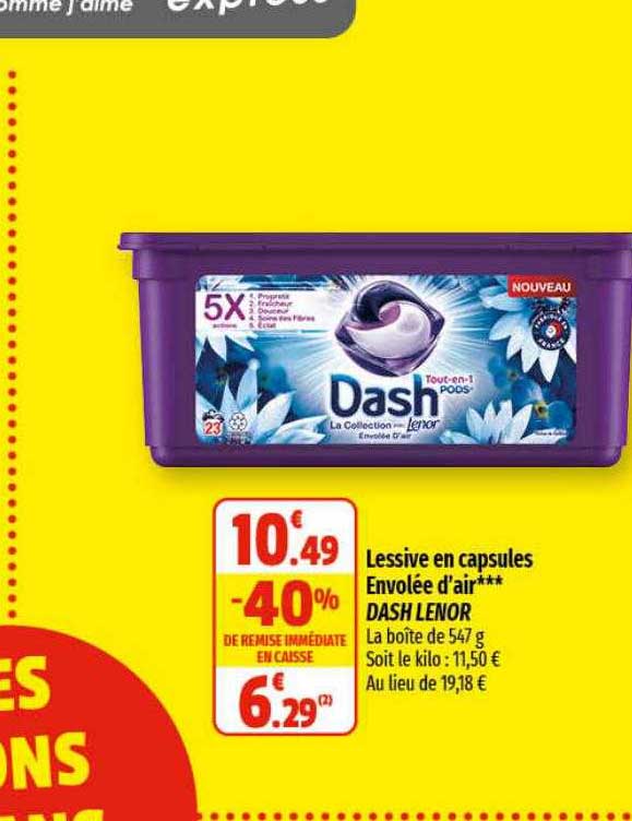 Lessive En Capsules Envolée D'air Dash Lenor