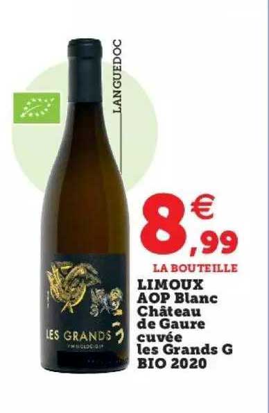 limoux aop blanc château de gaure cuvée les grands g bio 2020
