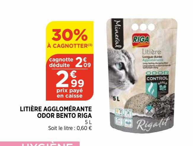 litière agglomérante odor bento riga