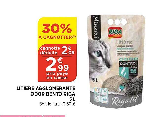 litière agglomérante odor bento riga