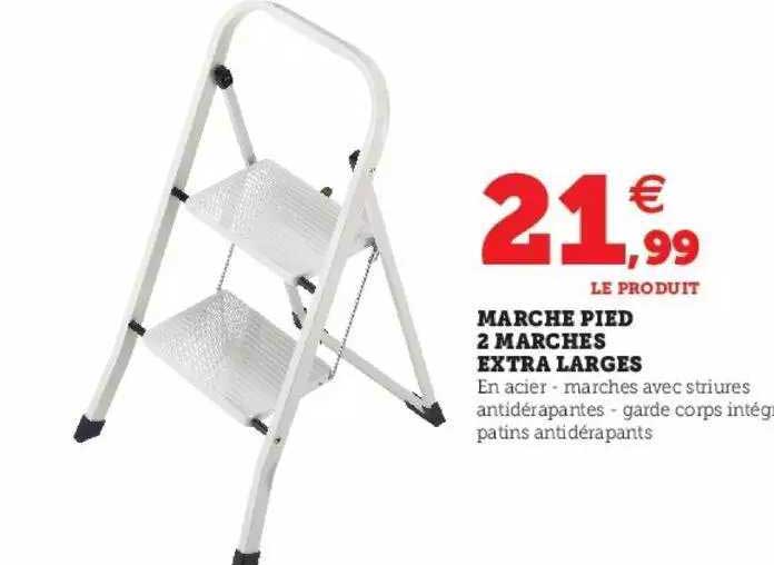 marche pied 2 marches extra larges