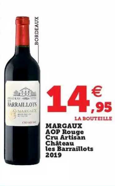 margaux aop rouge cru artisan château les barraillots 2019
