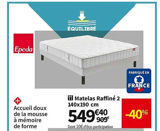 matelas raffiné 2 epeda