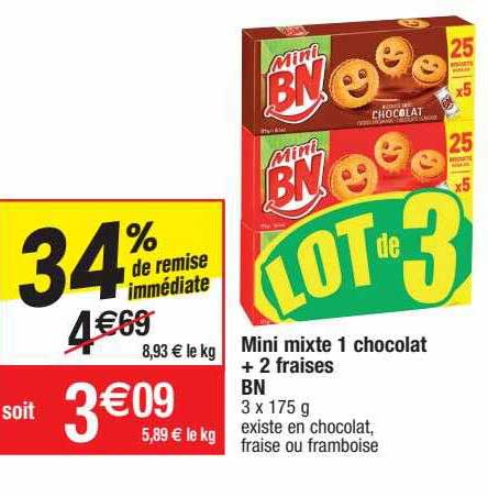 Min Mixte 1 Chocolat + 2 Fraises Bn