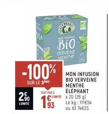 mon infusion bio verveine menthe éléphant
