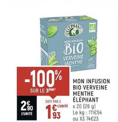 mon infusion bio verveine menthe éléphant