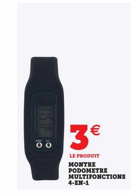 montre podomètre multifonctions 4-en-1