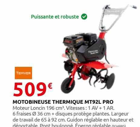 motobineuse thermique mt92l pro temver