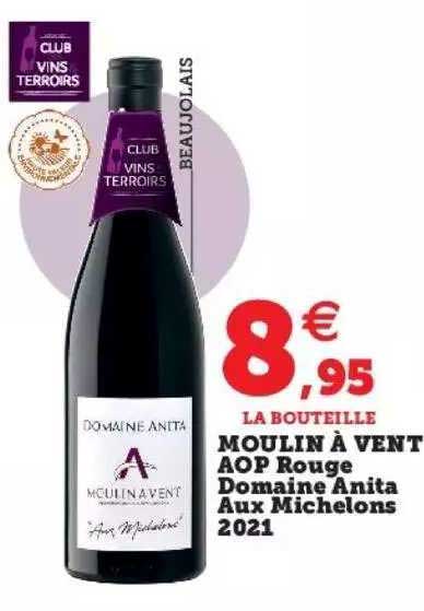 moulin à vent aop rouge domaine anita aux michelons 2021