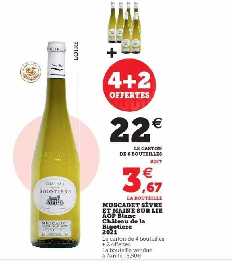 muscadet sèvre et maine sur lie aop blanc château de la bigotière 2021