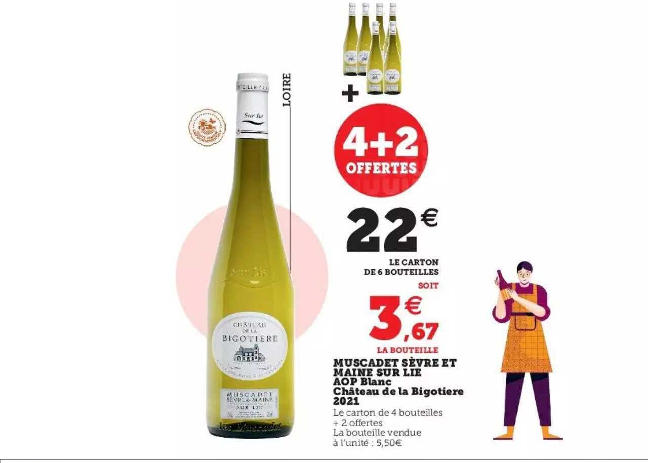 muscadet sèvre et maine sur lie aop blanc château de la bigotière 2021