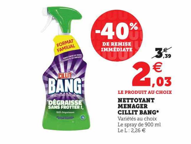 nettoyant ménager cillit bang
