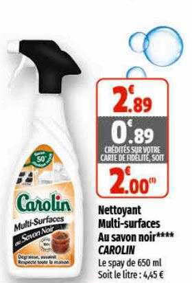 nettoyant multi-surfaces au savon noir carolin