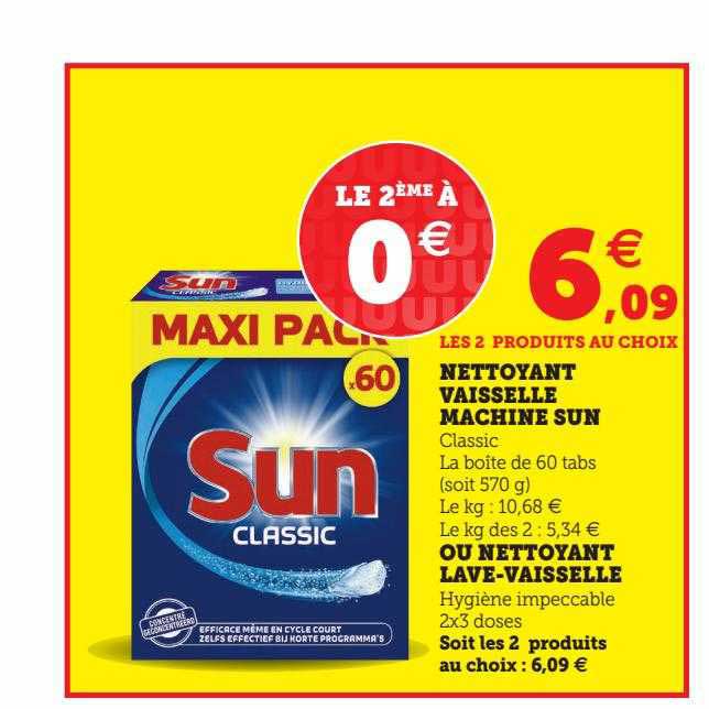 nettoyant vaisselle machine sun ou nettoyant lave-vaisselle