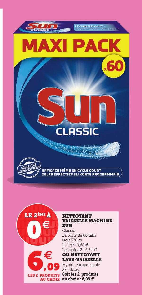 nettoyant vaisselle machine sun ou nettoyant lave-vaisselle