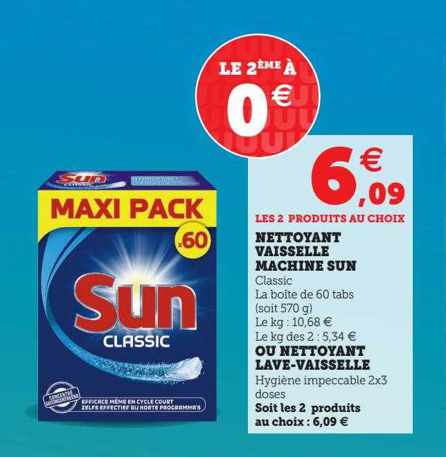 nettoyant vaisselle machine sun ou nettoyant lave-vaisselle