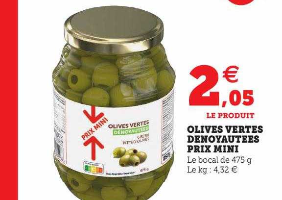 Olives Vertes Dénoyautées Prix Mini