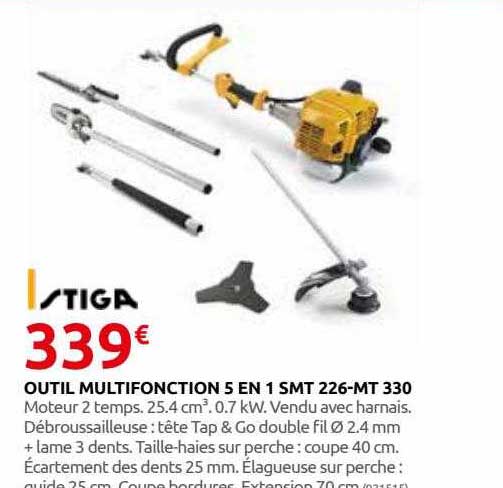 outil multifonction 5 en 1 smt 226-mt 330 stiga