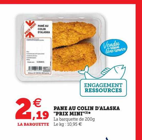 pané au colin d'alaska "prix mini"
