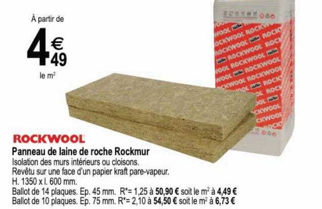 panneau de laine de roche rockmur rockwool