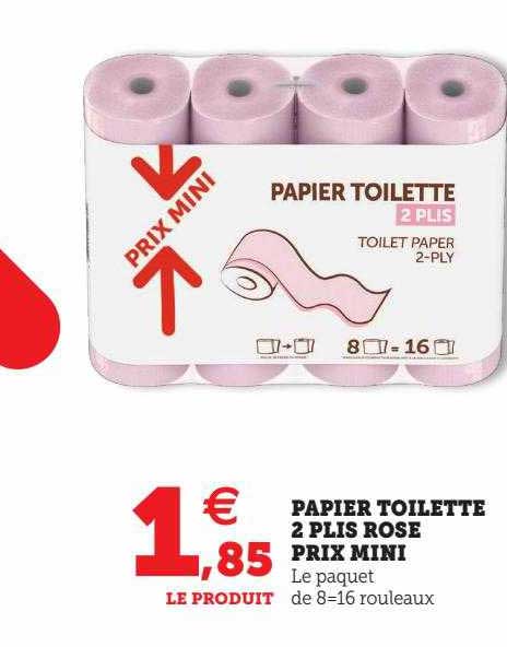 papier toilette 2 plis rose prix mini