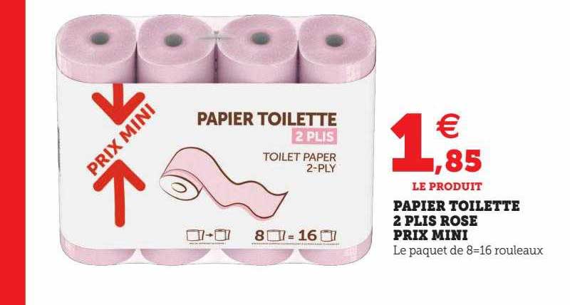 papier toilette 2 plis rose prix mini