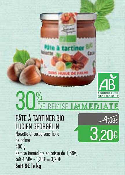 pâte à tartiner bio lucien georgelin