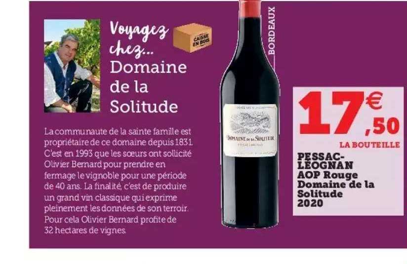 pessac-léognan aop rouge domaine de la solitude 2020