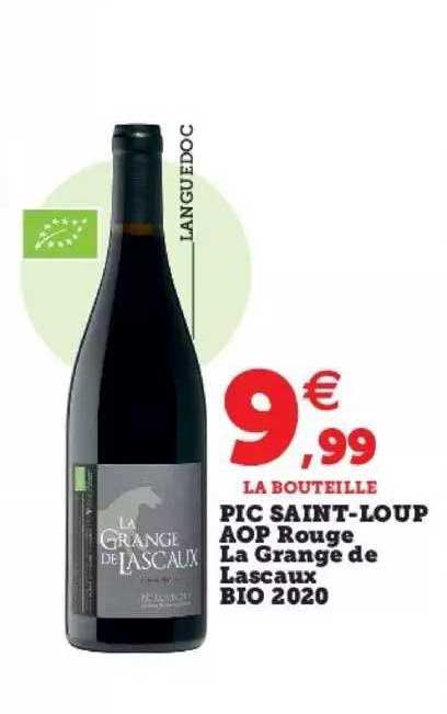 pic saint-loup aop rouge la grange de lascaux bio 2020
