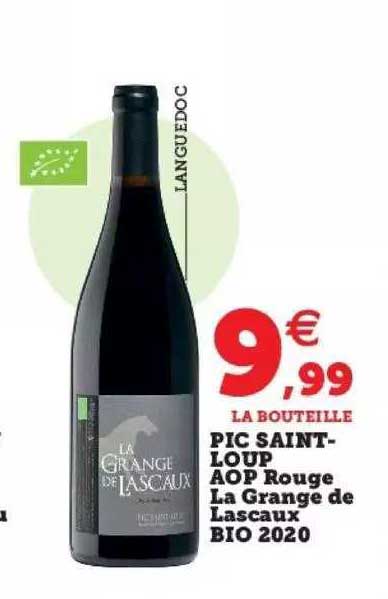 pic saint-loup aop rouge la grange de lascaux bio 2020