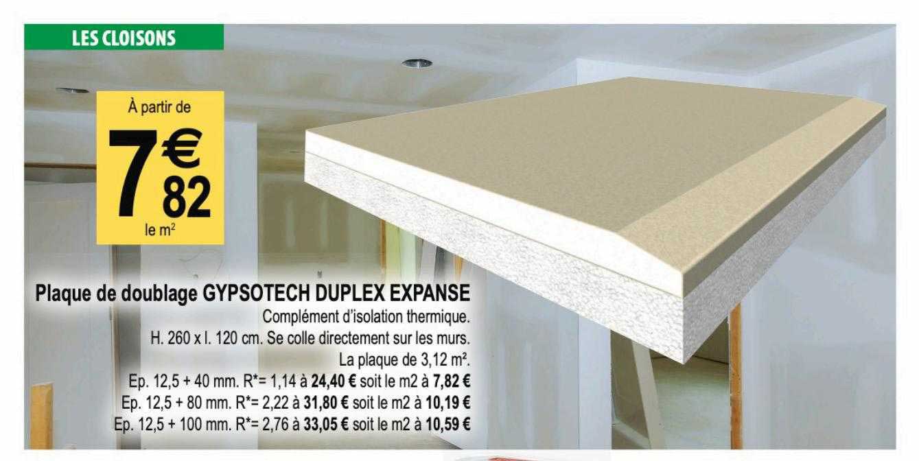 plaque de doublage gypsotech duplex expanse