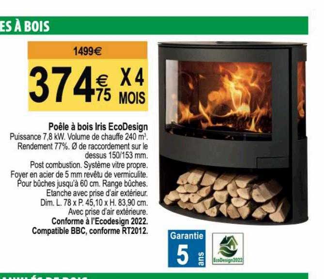 poêle à bois iris ecodesign
