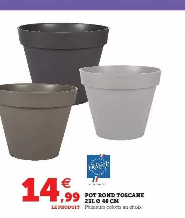 pot rond toscane 23l ø 40 cm
