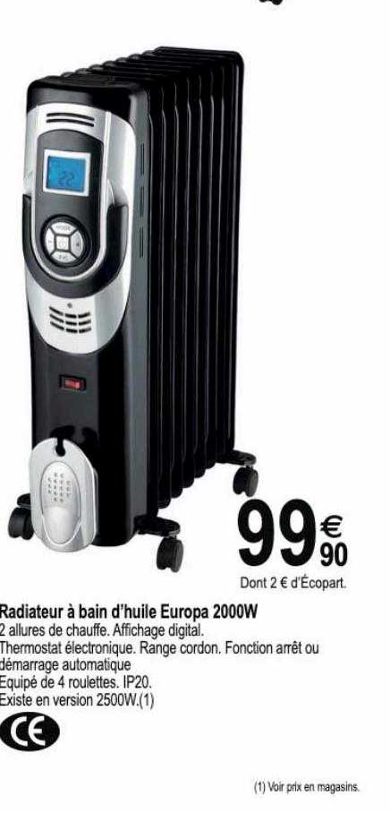 radiateur à bain d'huile europa 200w