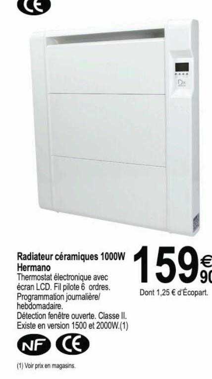 radiateur céramiques 1000w hermano
